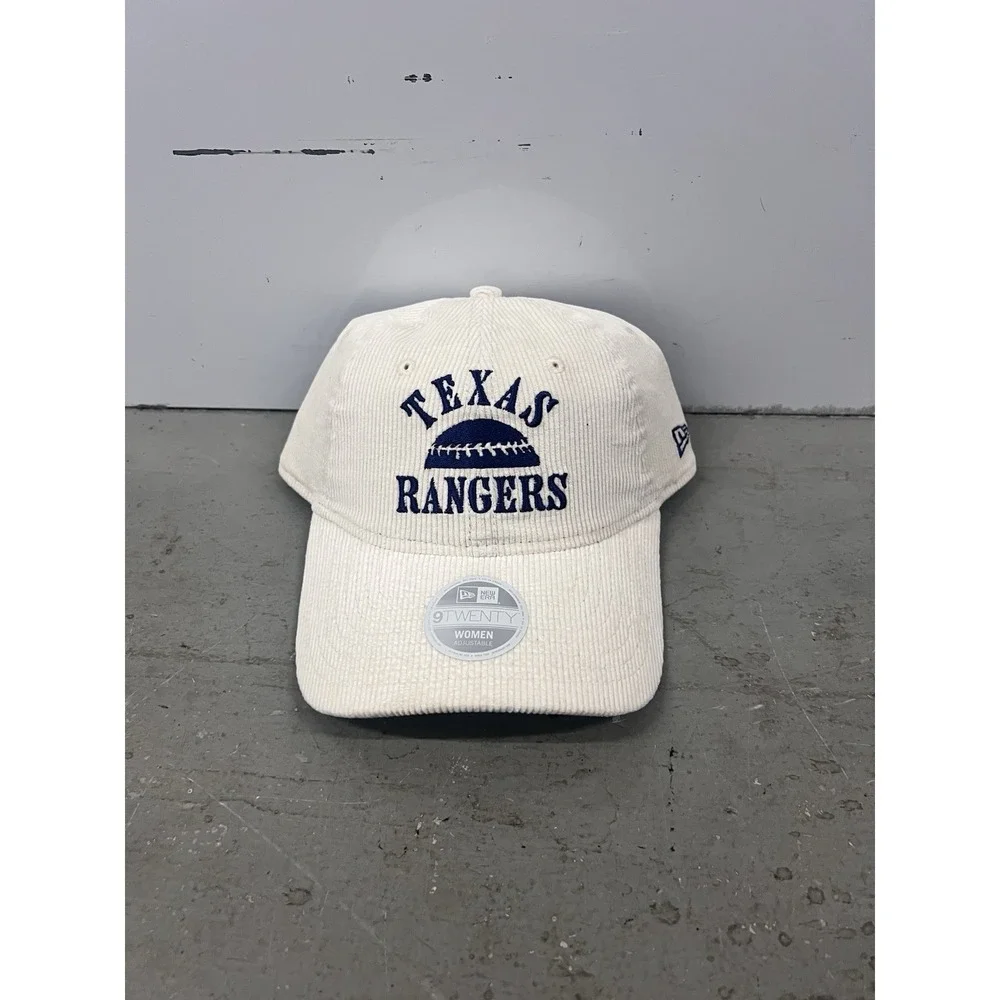 New Era Texas Rangers Womens 9TWENTY Adjustable Corduroy Hat Cream MLB Cap‎